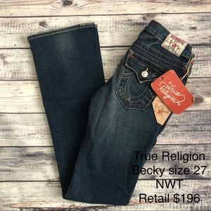 NWT True Religion Becky bootcut size 4 jeans
